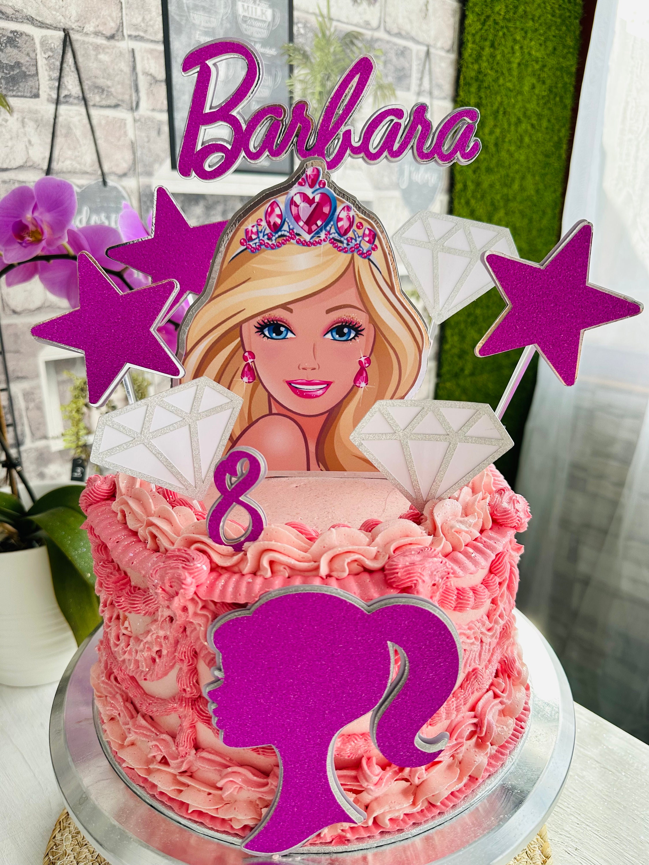 Barbie Cake Topper Rosa Possiamo creare per ogni occasione speciale  Qualsiasi nome, messaggio, età e qualsiasi colore -  Italia
