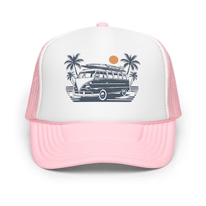 Good Vibes Trucker Hat | Pink with White