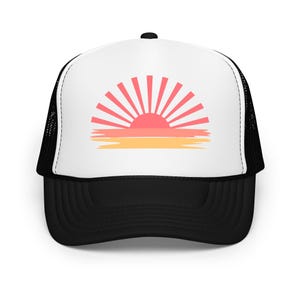 Coastal Sunset Trucker Hat | Black with White