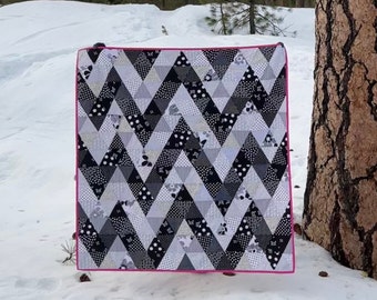 Contemporary Black and White Striped Lap Quilt - Etsy