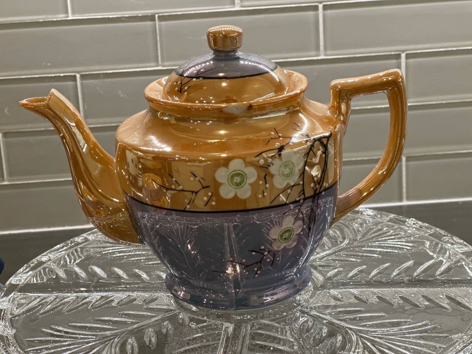 Takito Lusterware Cherry Blossoms Teapot Made in Japan Etsy