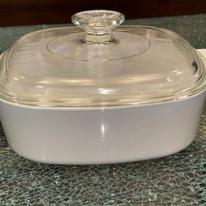 Vintage Corningware “All White” A-2-B 2Qt, 2Liter Covered Casserole Dish