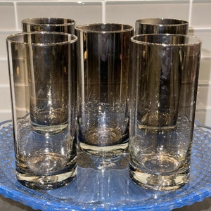 Set of 5 Vintage MCM Dorothy Thorpe Mercury Fade Highball Cocktail Glasses