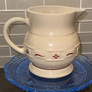 Vintage LONGABERGER Woven Traditions Red 64 Oz Pitcher