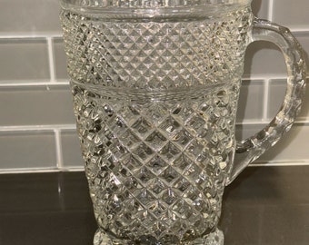Vintage 2Qt Anchor Hocking Wexford Diamond Pattern Serving Pitcher