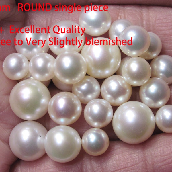 5-9.5mm Freshwater Cultured Pearls White Color Round Pearl Bead Excellent Quality Genuine Pearl for Pendant Earring Ring Half Drilled ITRBA