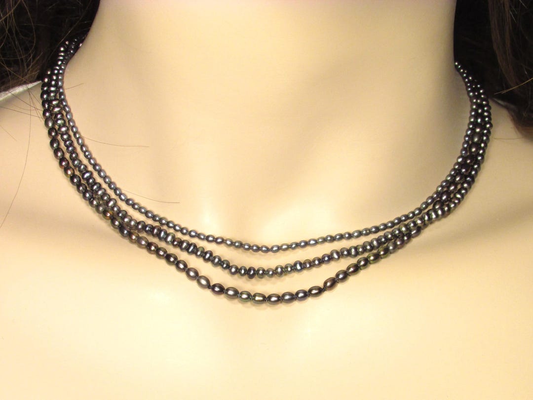 ★関税込★BLACKPURPLE★8mm Little Pearl Ball Chain Necklace ☆関税込☆BLACKPURPLE☆8mm Little Pearl Ball Chain Necklace