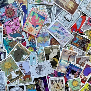 Mini Tarot Stickers 0.73 Inch Full Deck Tarot Journal Tarot Journaling 78  Stickers Transparent Stickers Waterproof Stickers 