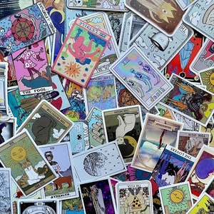 Lot d'autocollants pour cartes de tarot sorcières