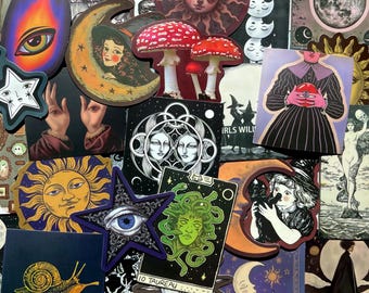 Vintage Grunge Celestial Sticker Pack