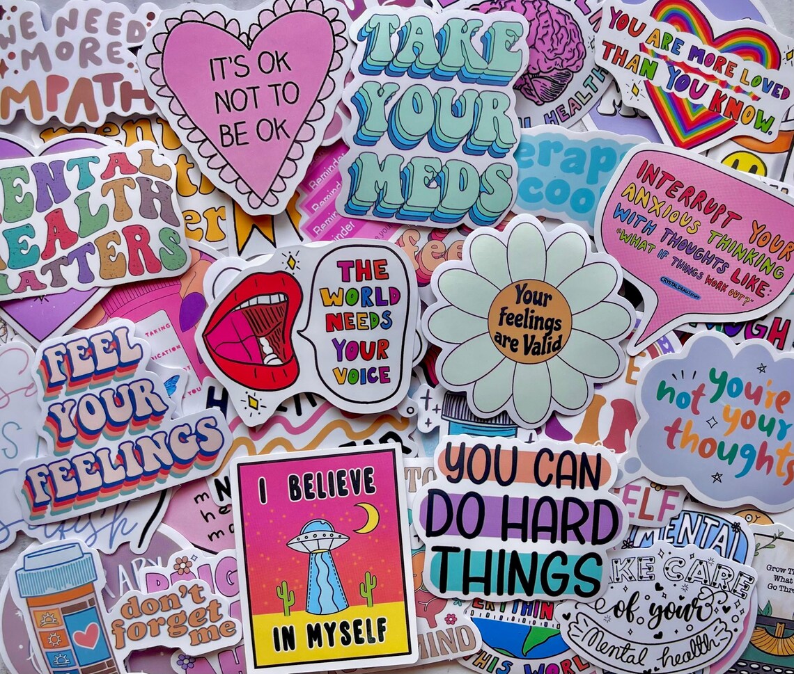 Positive Mental Health Quotes Sticker Pack - Etsy