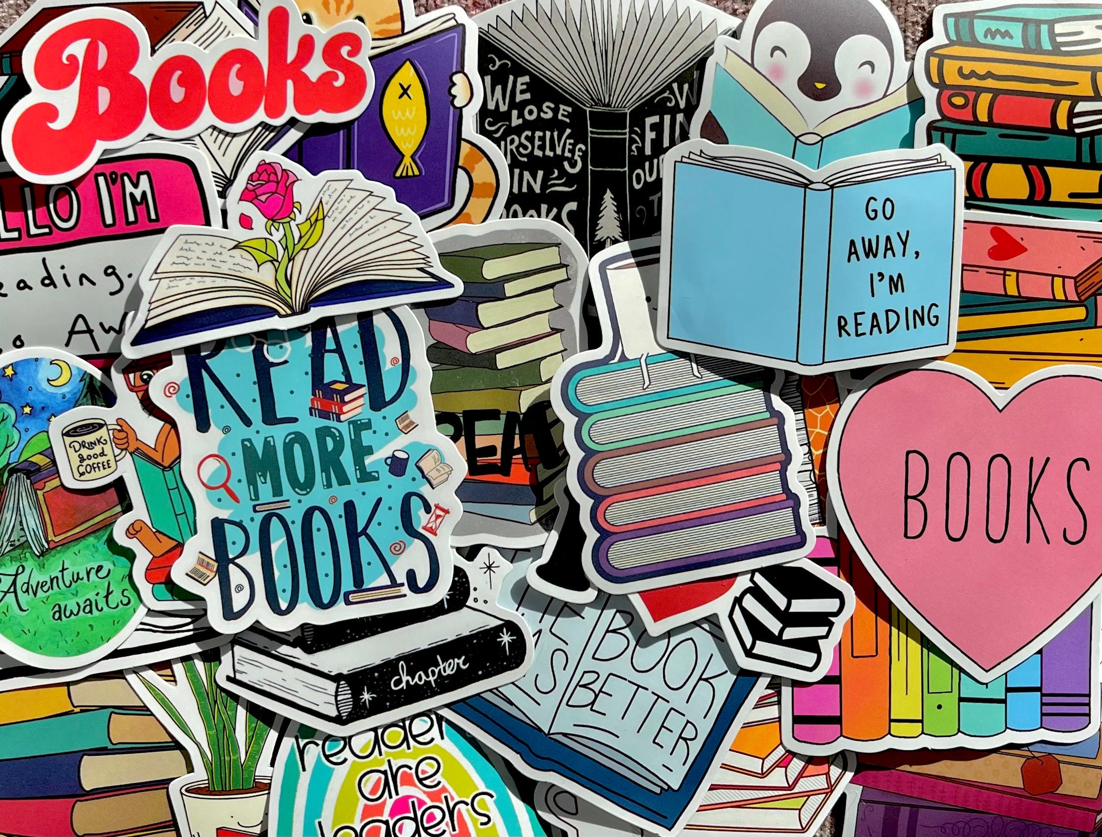 Reading Books Sticker Pack - Etsy
