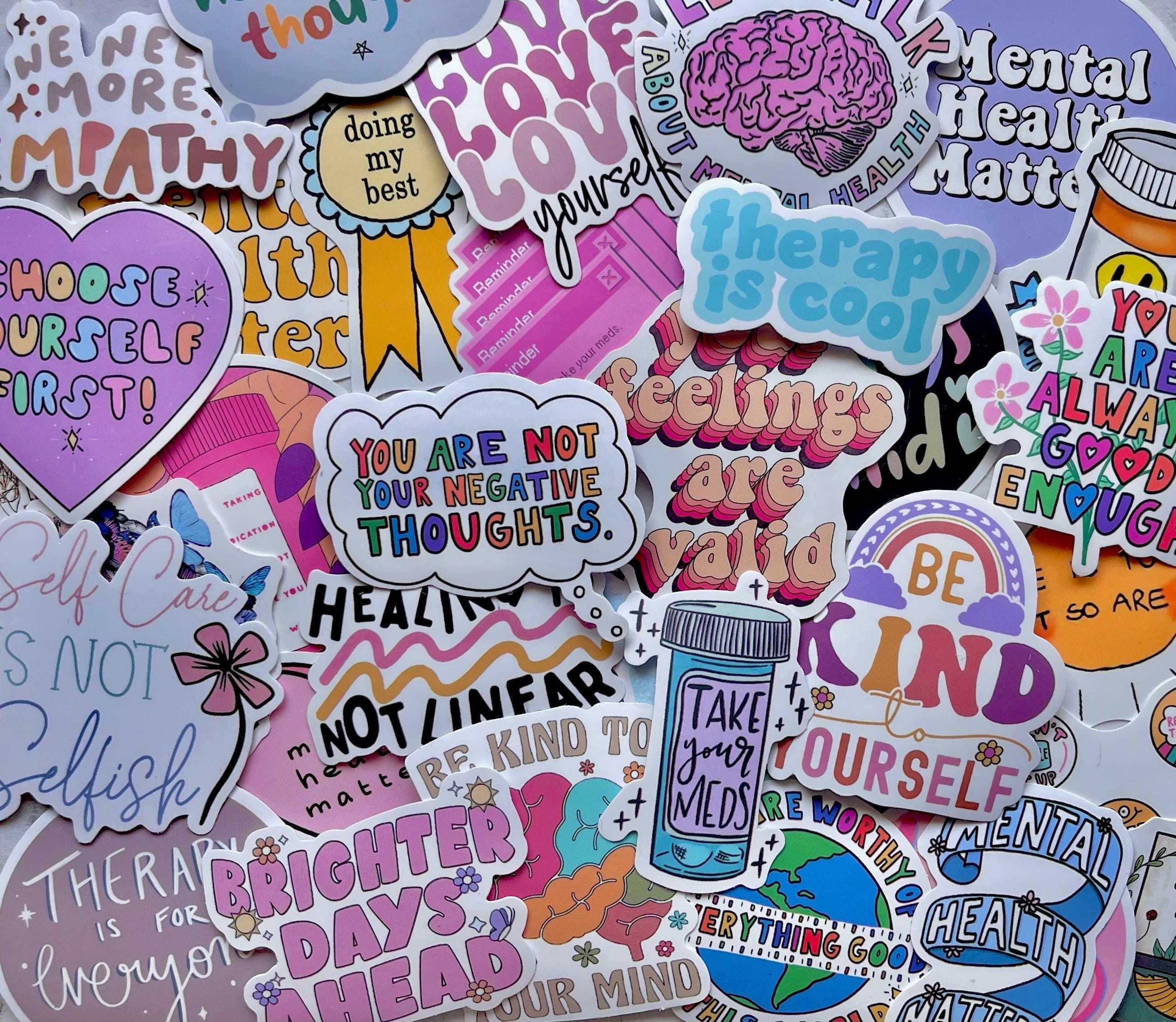 Positive Mental Health Quotes Sticker Pack - Etsy