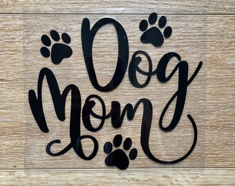 Black Dog Mom Car Decal