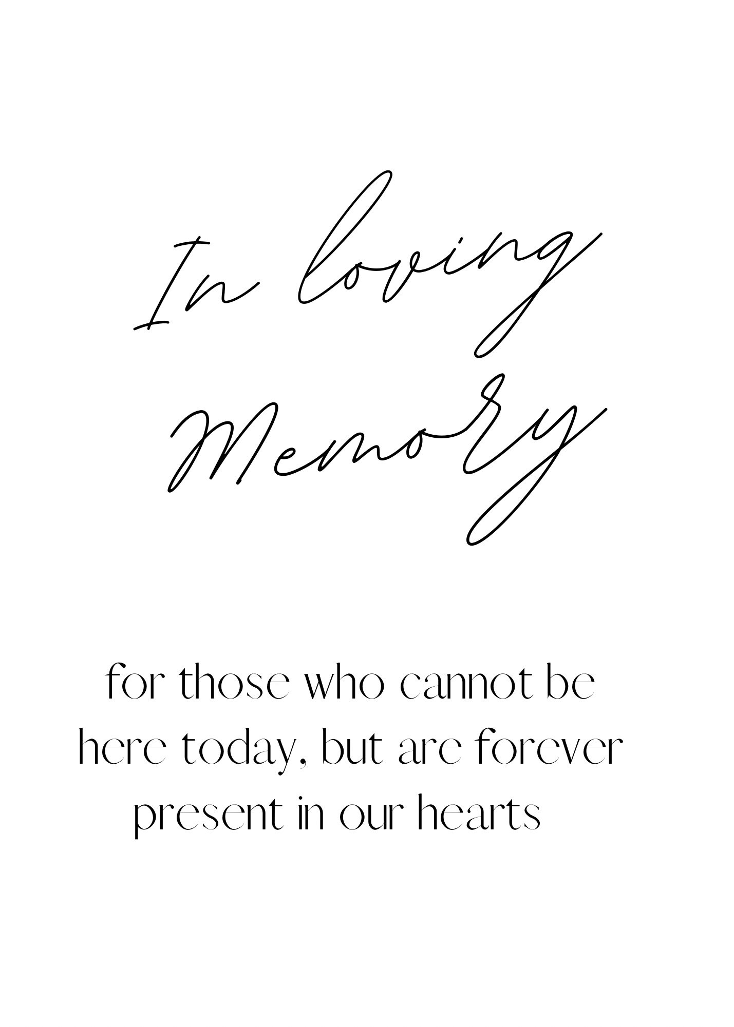 In Loving Memory Wedding Print - Etsy