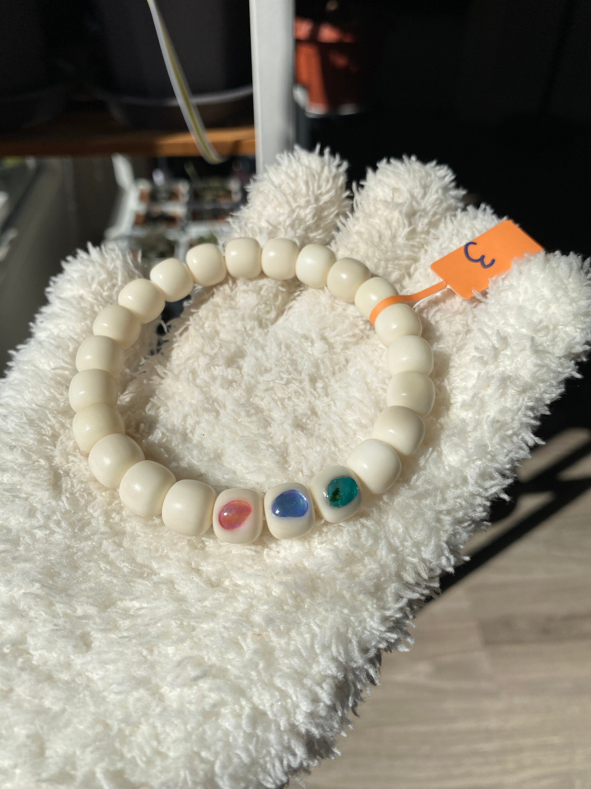 Medori's Jewelrynatural Weathered White Jade Bodhi Bracelet