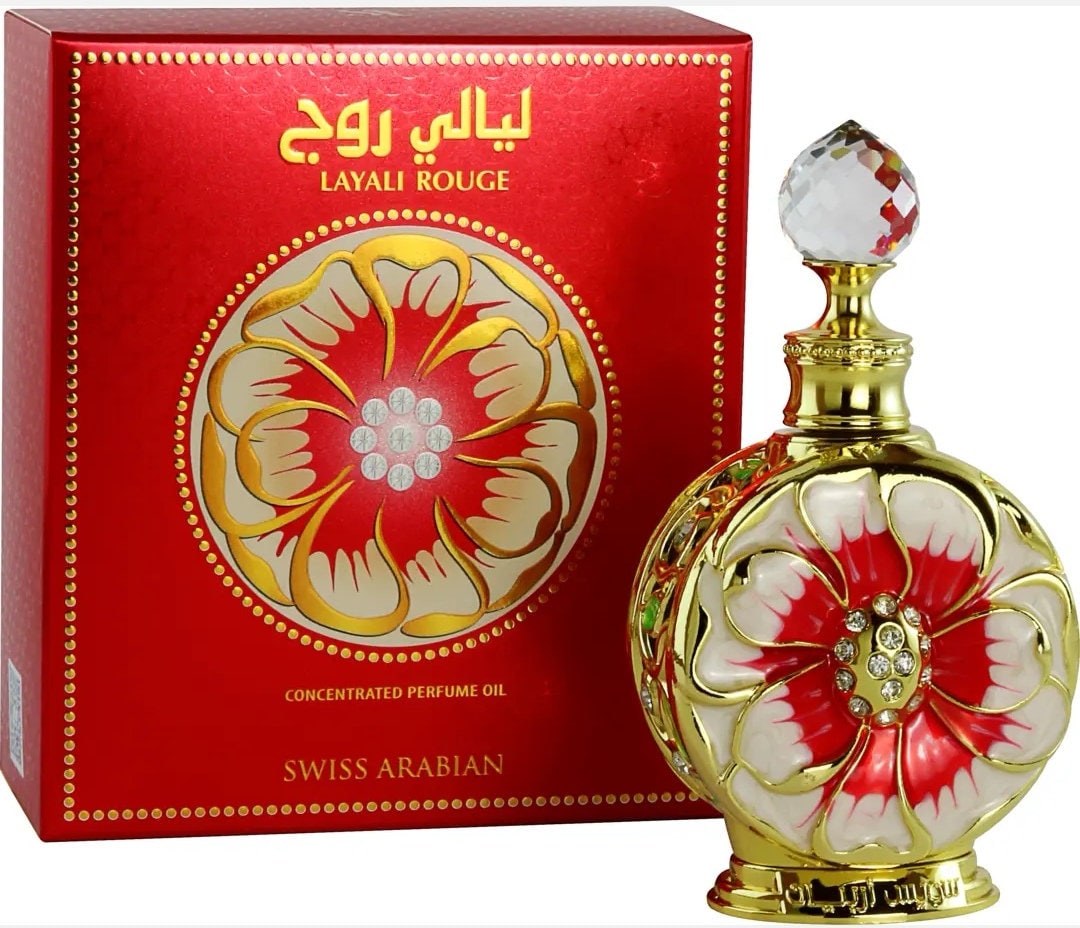 Fruity Floral Scent Layali Rouge Concentrated Perfume Oil by Swiss Arabian  15ml 