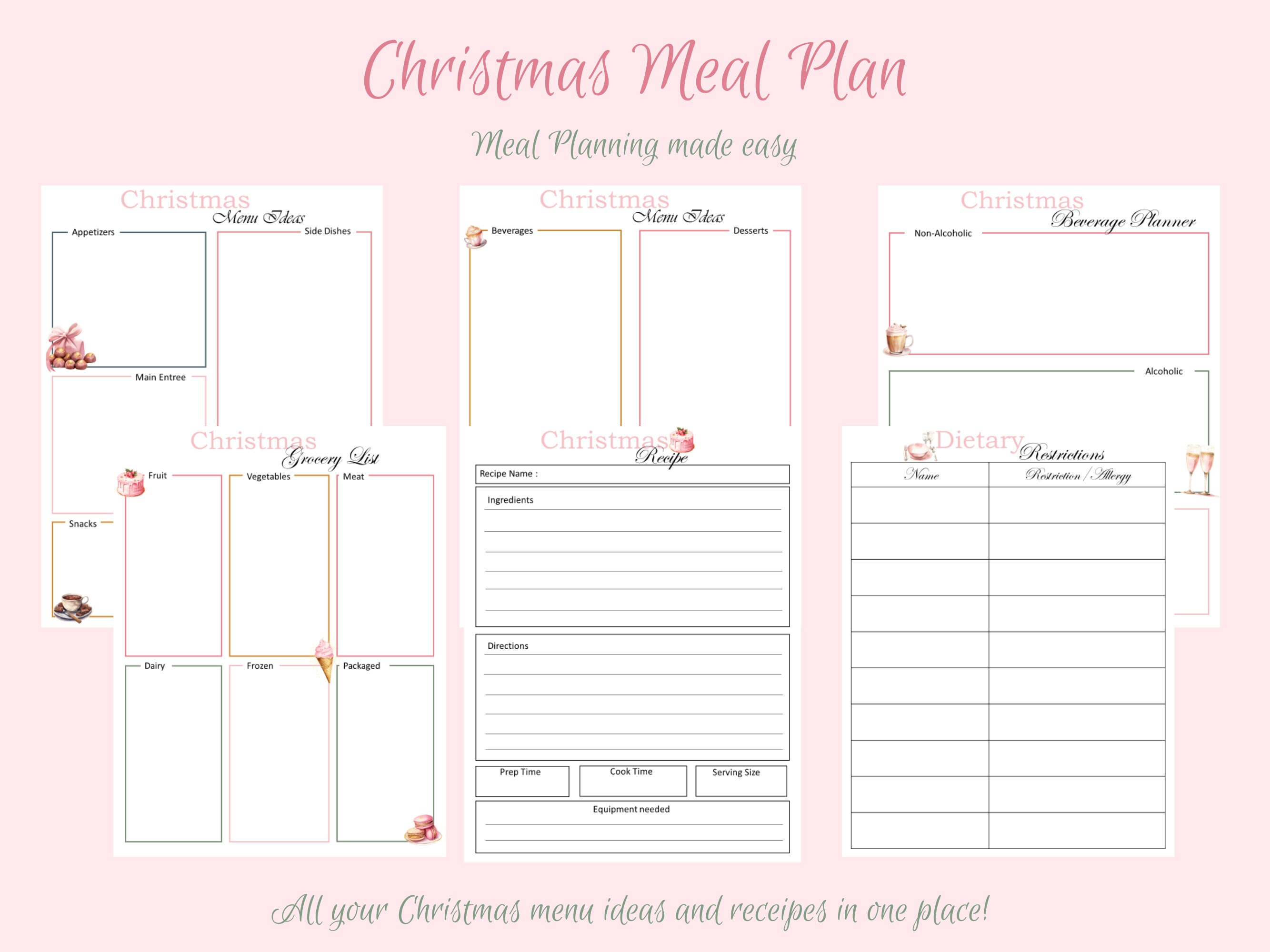 Christmas Planner, Christmas Printable Planner, Holiday Planner, A5 ...