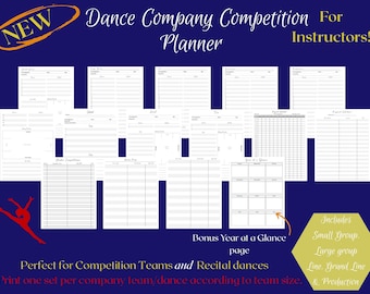 Dance Company Competition Planner for Instructors (Digital Download)