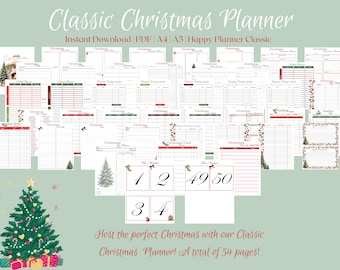 Christmas Planner Printable: Holiday Party, Food, Decor (Digital Download)