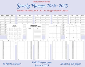 2024-2025 Yearly Planner: Minimalist Annual Organizer (PDF)