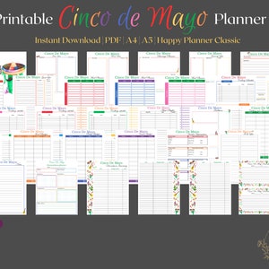Cinco de Mayo, Cinco de Mayo Planner, Cinco de Mayo printable,Cinco de Mayo organizer, Cinco de Mayo party planner, Cinco de Mayo fiesta,