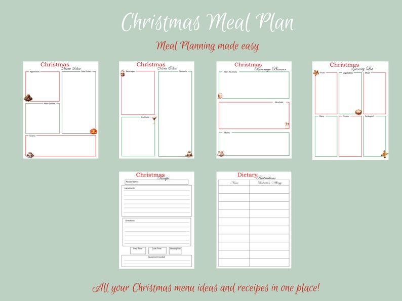 Christmas Planner, Christmas Printable Planner, Holiday Planner, A5 ...