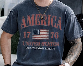 Unisex Men's USA Comfort Colors Shirt, 4th of July Tee, Fourth of July Shirt, Big USA Tshirt, Men's American Flag Shirt, Patriotic Shirt,
