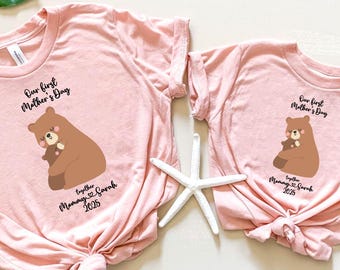 Our 1st Mother's Day Shirt, Mommy and Me Shirts, First Mothers Day Outfits, Custom With Names, Matching Mom and Baby Shirt