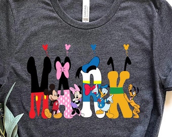 Aangepast Disney-reisshirt, shirt Disney-personages, shirt Mickey en vrienden, shirt Disney-groep, shirt Disney-familie, shirt Disney-reis