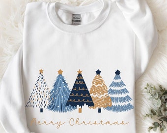 Sweat arbre de Noël, pulls de vacances pour femmes, sweat d'hiver, pull de Noël, col rond de Noël, cadeau de Noël, pull de Noël