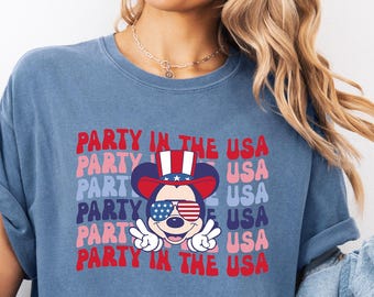 Camiseta Comfort Colors® Mickey para o 4 de Julho, Camiseta engraçada da Disney para o 4 de Julho, Camiseta Disney World, Camisetas Mickey Disney, 4 de Julho Disney