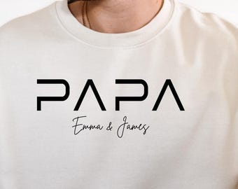 Papa Sweatshirt Custom With Name, Father T-Shirt Gift, Expecting Dad Announcement Tee, Father’s Day Hoodie, Cool Dad Shirt, Best Dad Sweater