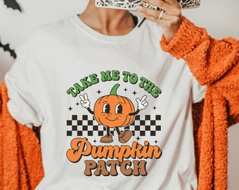 Comfort Colors Take Me to the Pumpkin Patch Shirt, Halloween Shirt,Distressed Fall Shirt,Retro Pumpkin Shirt,Pumpkin Patch Shirt,Fall Outfit