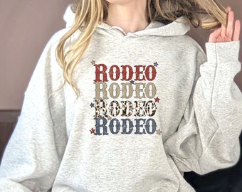 Rodeo Hoodie,Rodeo Fan, Rodeo Life, Cowgirl Hoodie, Western Hoodie, Gift for Women, Country Girl Sweatshirt, Retro Sweatshirt