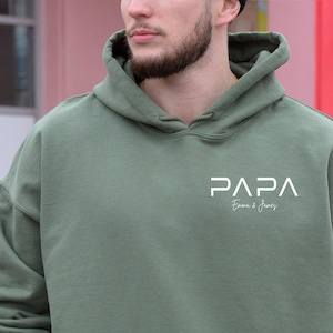 Personalized Dad Sweatshirt with Kid Names Hoodie, Cool New Dad Sweater for Father’s Day, Birthday or Christmas Gift for Proud Fathers