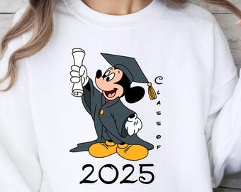 Mickey Klasse von 2025 Sweatshirt, 2025 Abschluss Sweatshirt, Senior 2025 Shirt, High School Abschluss, Disney Abschluss Sweatshirt
