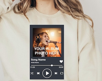 Custom Song Name Shirt And Photo Sweatshirt, Custom Artist Name Shirt, Custom Song Name Shirt, Comfort Colors Favorite Song , Music Player