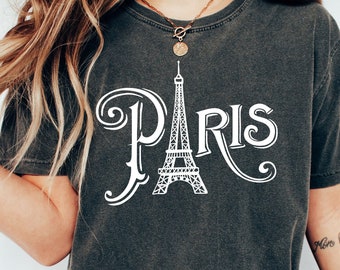 Comfort Colors Paris France Tshirt, Eiffel Tower shirt,Collegiate Text,France shirt, Paris FR Crewneck Shirt, University State Inspired