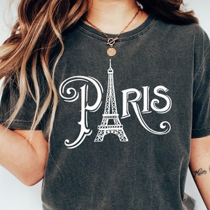 Comfort Colors Paris France Tshirt, Eiffel Tower shirt,Collegiate Text,France shirt, Paris FR Crewneck Shirt, University State Inspired