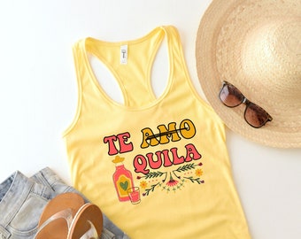 Te Amo quila Tank Top,Funny Bachelorette Matching Tank,Bachelorette Tank,Te Amo - Tequila Fiesta Mexican Theme Bachelorette tshirt,