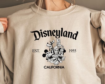 Disneyland California Sweatshirt,Retro Mickey And Friends Disneyland Est 1955 Sweater,Disneyland Shirt,Family Vacation Shirt,Disneyland TEE