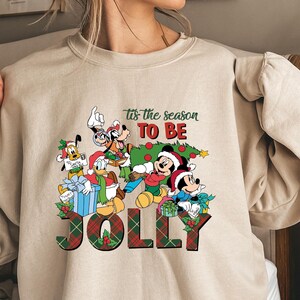 Tis The Season Christmas Sweatshirt,Christmas Mickey,Tis The Season To Be Jolly Sweat,Mickey and Friends Christmas,Christmas Family Matching