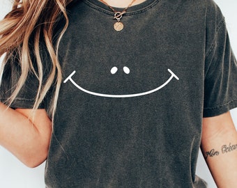 Comfort Colors Smile Shirt,Positive Shirt,Be Happy Shirt,Smiley Face Tee,Motivational Shirt,Happy T-shirt,Retro Smiley Face Shirt,Smiley Tee