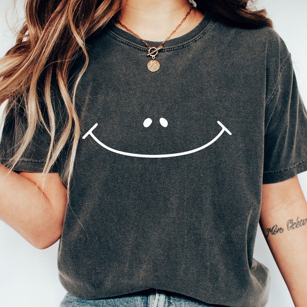 Comfort Colors Smile Shirt,Positive Shirt,Be Happy Shirt,Smiley Face Tee,Motivational Shirt,Happy T-shirt,Retro Smiley Face Shirt,Smiley Tee