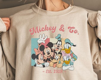 Mickey & Co 1928 Sweatshirt,Retro Vintage Disney Sweatshirt,Mickey and Friends Sweatshirt,Disneyland Sweatshirt,Disney Family Matching Shirt