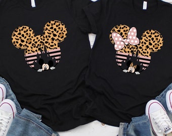 Leopard Minnie Shirt, Disney Shirt, Disney Mickey Shirt, Minnie Shirt, Frau Minnie Shirt, Frau Disney Shirt, Disney Familienurlaub 2024