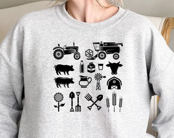 Farmhouse Sweatshirt, Farmers wife,Farmer Shirt,Farmer Gift,Farm Family Sweatshirt,Farmer Lover Sweater,Farming Gift For Men,Tractor Shirt,