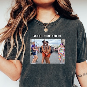 Comfort kleuren custom shirt, gepersonaliseerd cadeau, Comfort Colors Your Photo shirt, uniseks shirt aangepaste foto, je afbeelding hier, LGBT-fotoshirt