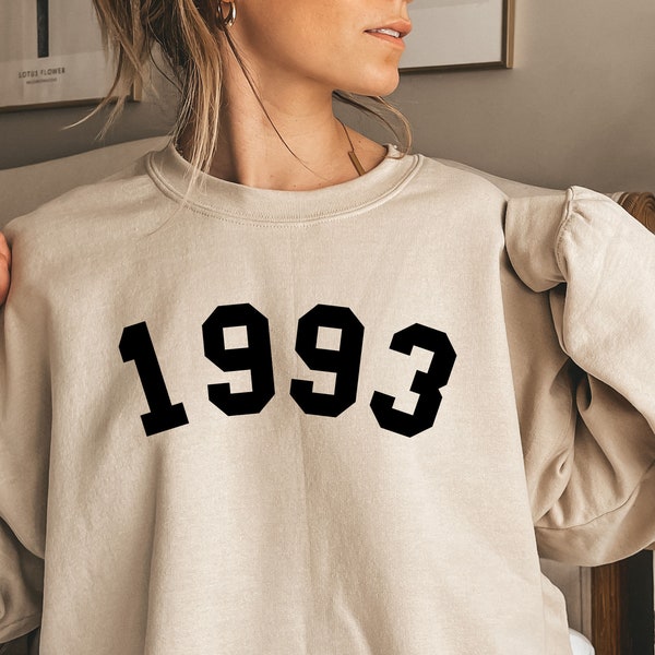 CUSTOM YEAR Birthday Sweatshirt, Birthday Sweatshirt, 1985 Birth Year Number Shirt, Birthday Gift for Women, Birthday Sweatshirt Gift 1987